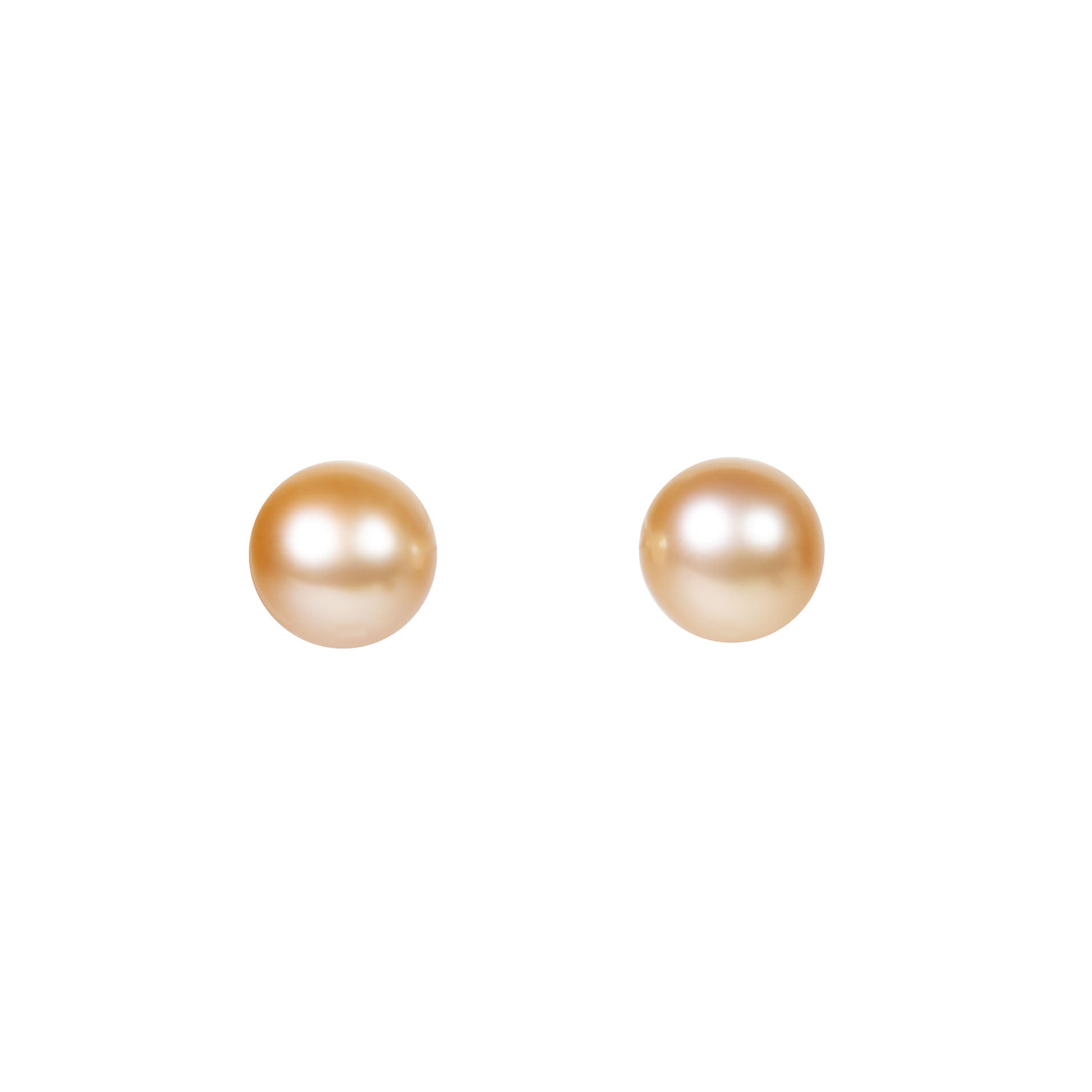 South Sea pearl stud earrings set in fine gold by Fantasilvia Fine Jewelry.
