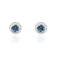Natural Santa Maria aquamarine and diamond stud earrings in fine gold by Fantasilvia Fine Jewelry.
