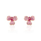 Natural ruby flower stud earrings in fine gold by Fantasilvia Fine Jewelry.
