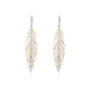 Pine tree inspired diamond drop earrings in 18K gold by Fantasilvia Fine Jewelry, Vancouver
