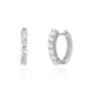 Platinum natural diamond huggie earrings featuring 0.35ct brilliant-cut diamonds, crafted by Fantasilvia Fine Jewelry.
