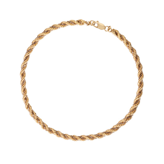 Italian handmade two-tone 18K gold swirling chain by Fantasilvia Fine Jewelry.
