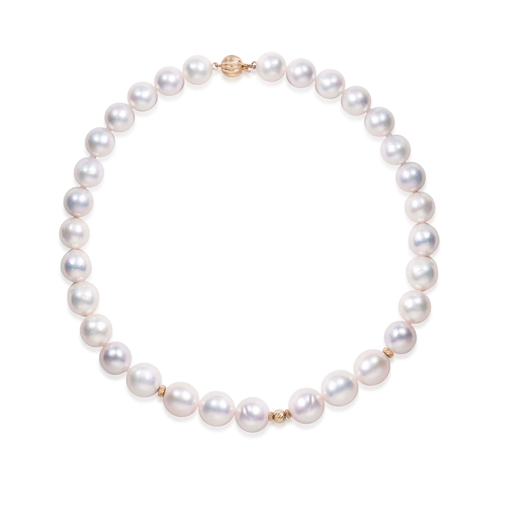 Natural freshwater baroque pearl strand necklace by Fantasilvia Fine Jewelry.
