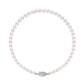 Natural Tennyo-grade Akoya pearl strand with exceptional aurora-like luster, crafted by Fantasilvia Fine Jewelry.

