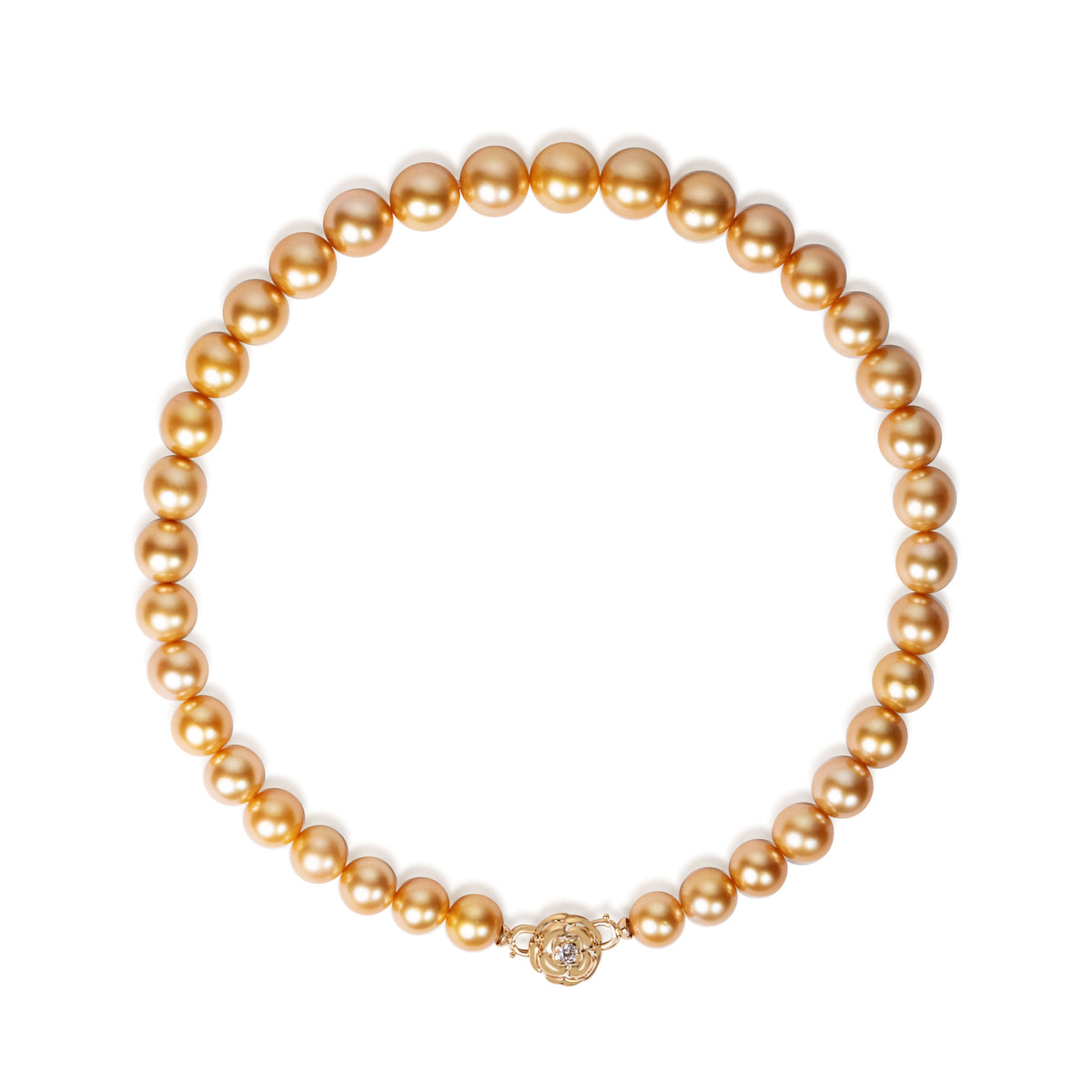 South Sea golden pearl strand with 10.3 to 12.7 millimetre pearls by Fantasilvia Fine Jewelry