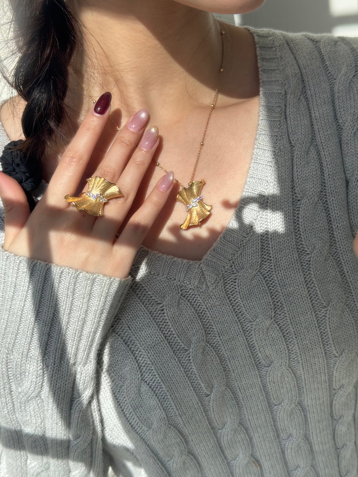 Fantasilvia-Dancing-Gown-Ring-Italian-Silver-Textured-Wave-Adjustable