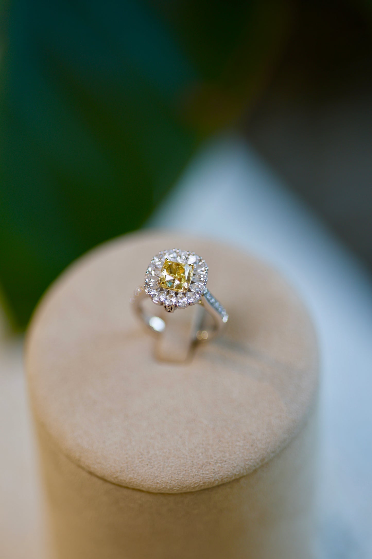 Fancy Intense Yellow Diamond Ring/Pendant