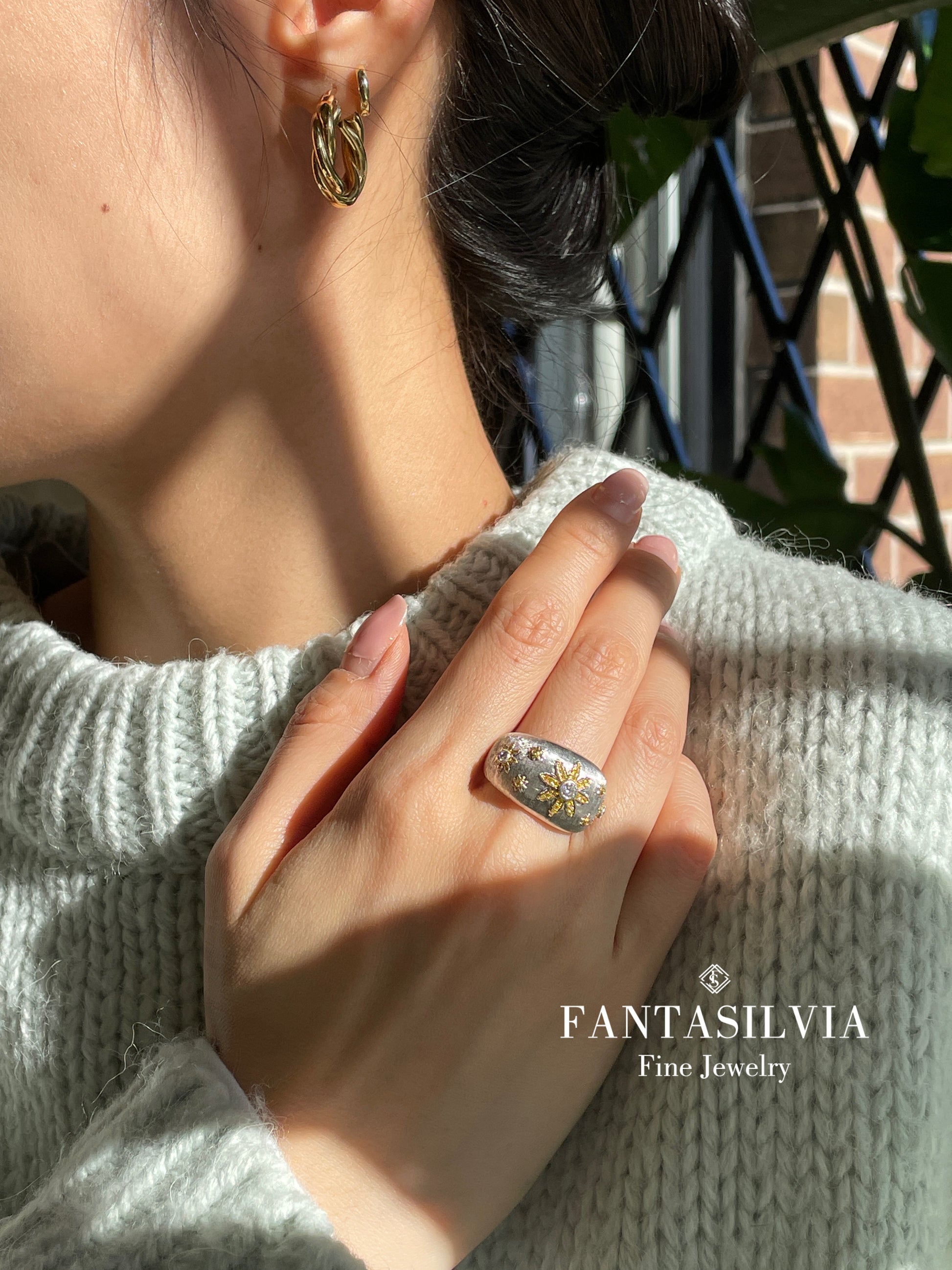 Golden Dawn Blossom Ring Fantasilvia Jewelry
