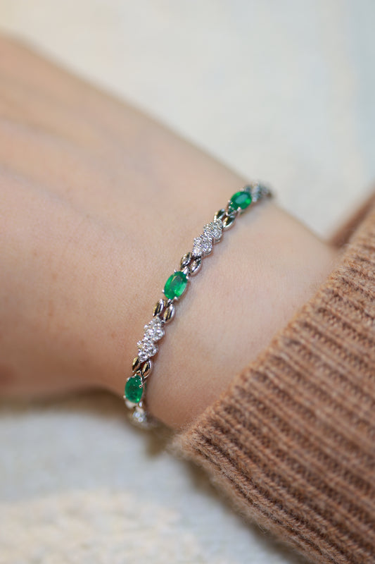 Greenery Diamond & Emerald 18k Bracelet