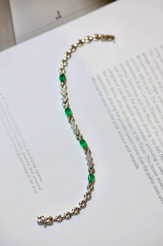 Greenery Diamond & Emerald 18k Bracelet