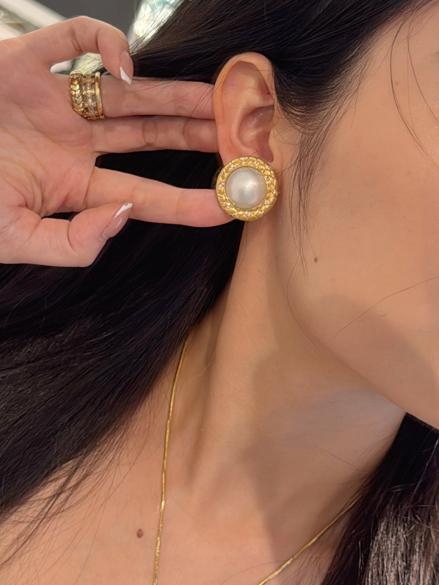 Mabe Pearl Stud Earrings