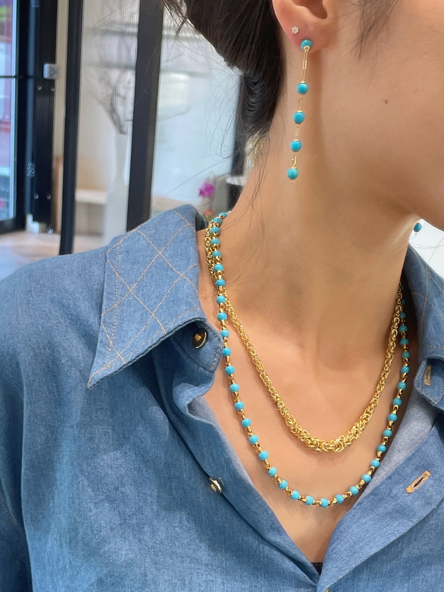 Turquoise Beads Necklace