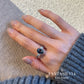 Oval Tanzanite & Diamond Ring Fantasilvia Jewelry
