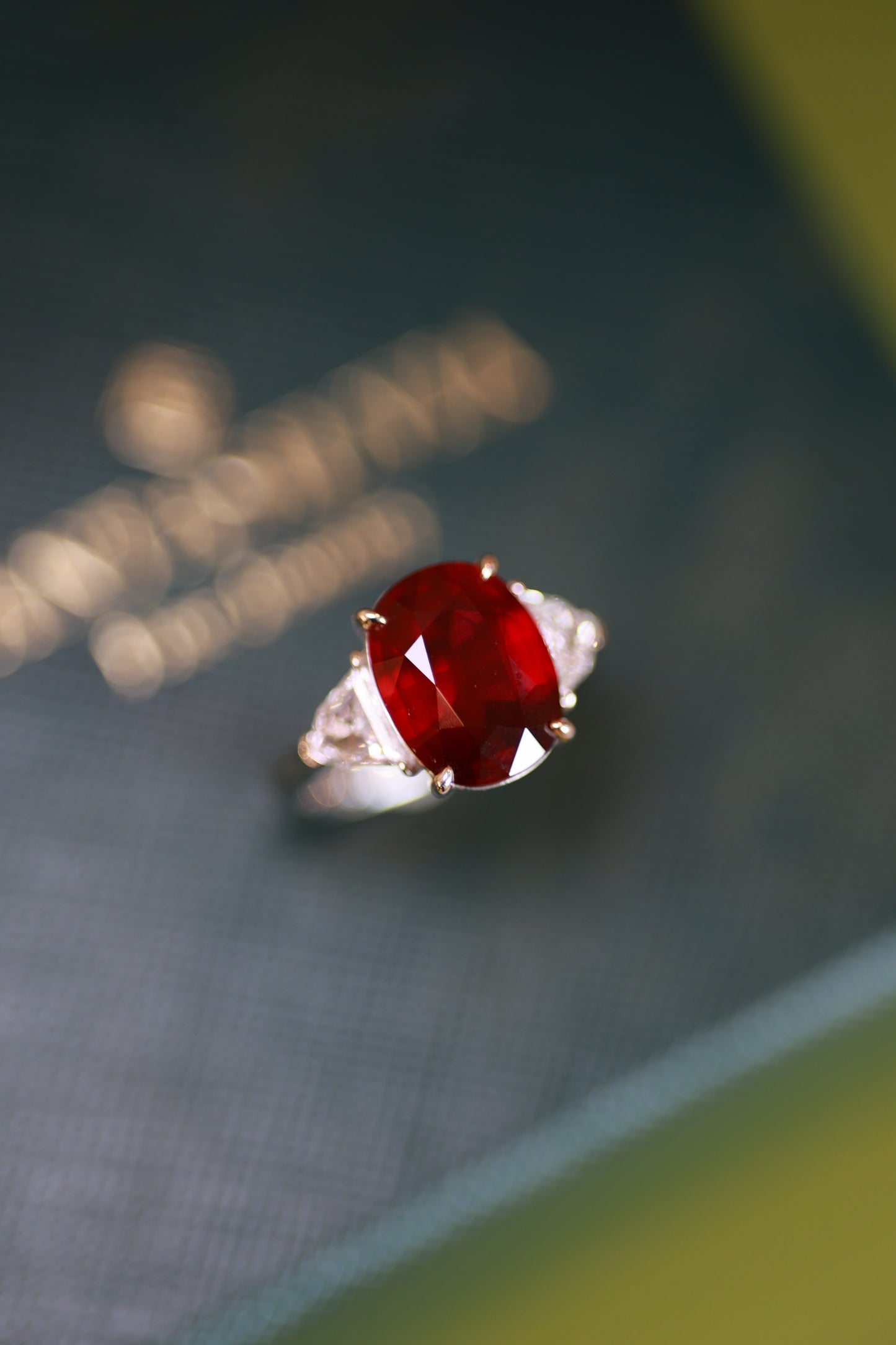 18K Crimson Flame Natural Ruby & Diamond Ring