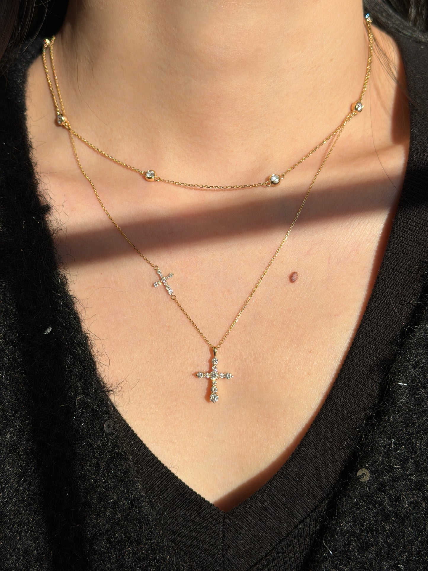 Double Cross Necklace