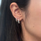 Boucles d'oreilles créoles en platine avec diamants naturels de 0,35 carat
