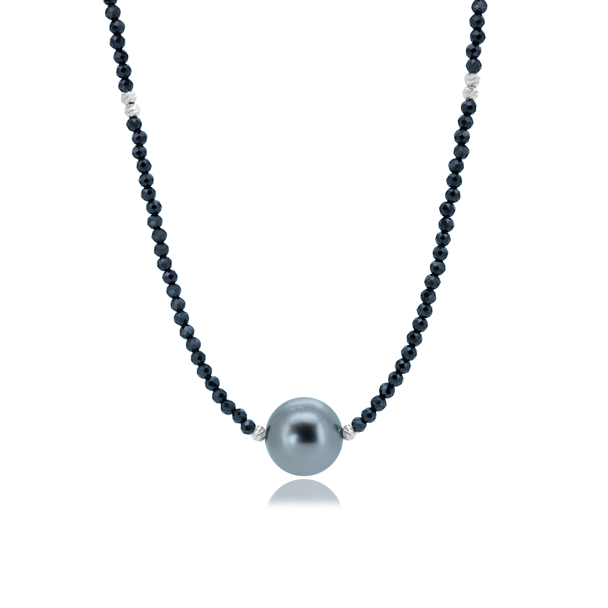 Tahitian Pearl Spinel Necklace Fantasilvia Jewelry
