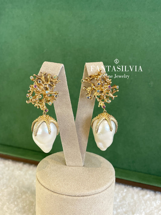 Baroque Pearl Taveuni Drop Earrings