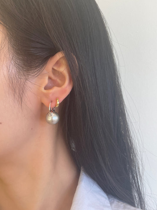 SOUTH SEA GREY PREAL DANGLE EARRINGS