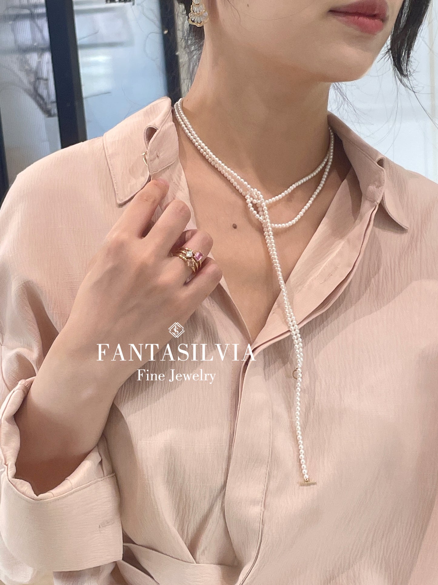 Three-Layer Freshwater Pearl Strand Necklace