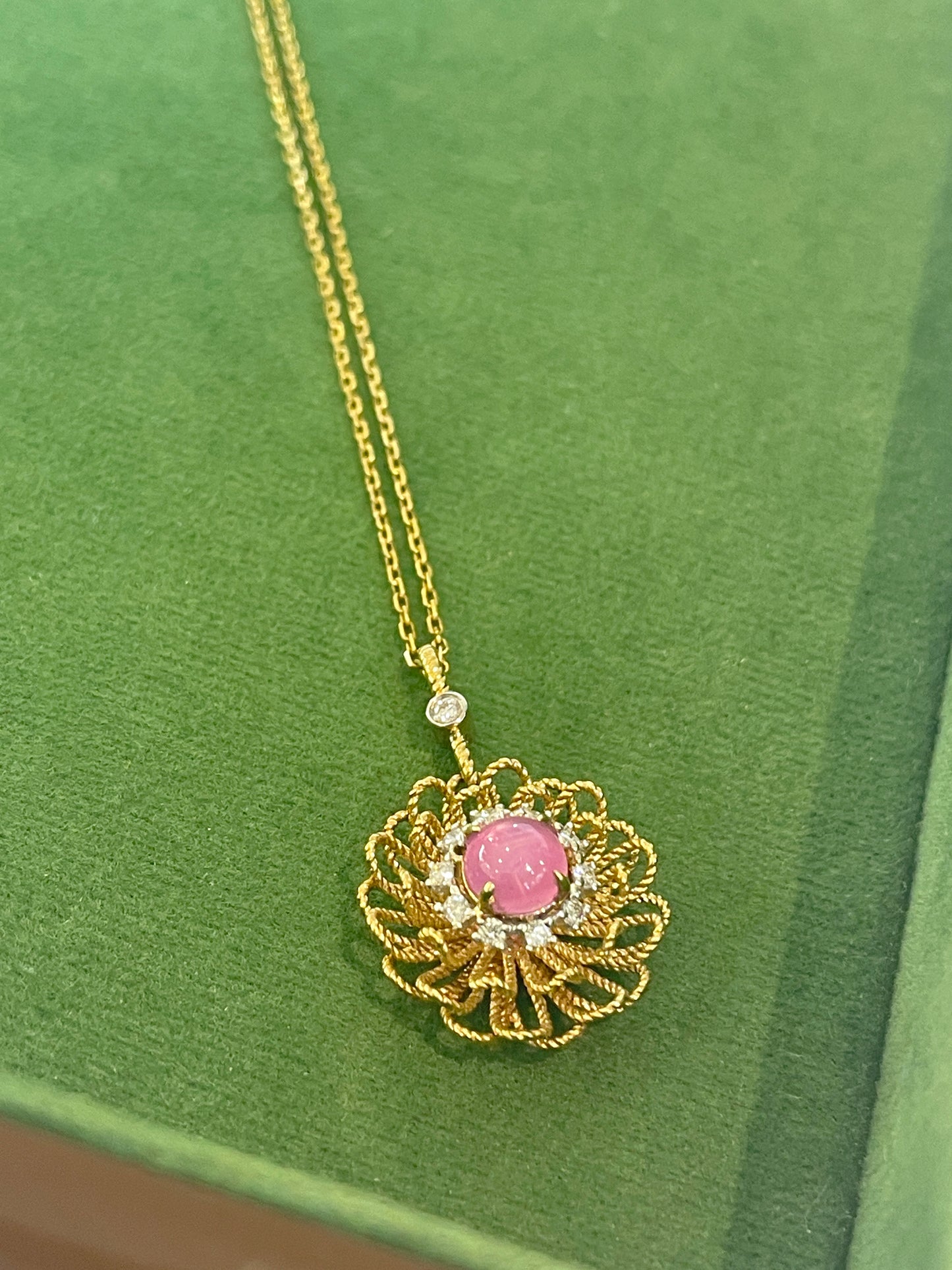 Star Ruby Lotus Flower Pendant