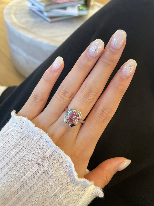 Tourmaline & Baguette Diamond Ring/Pendant Transformable