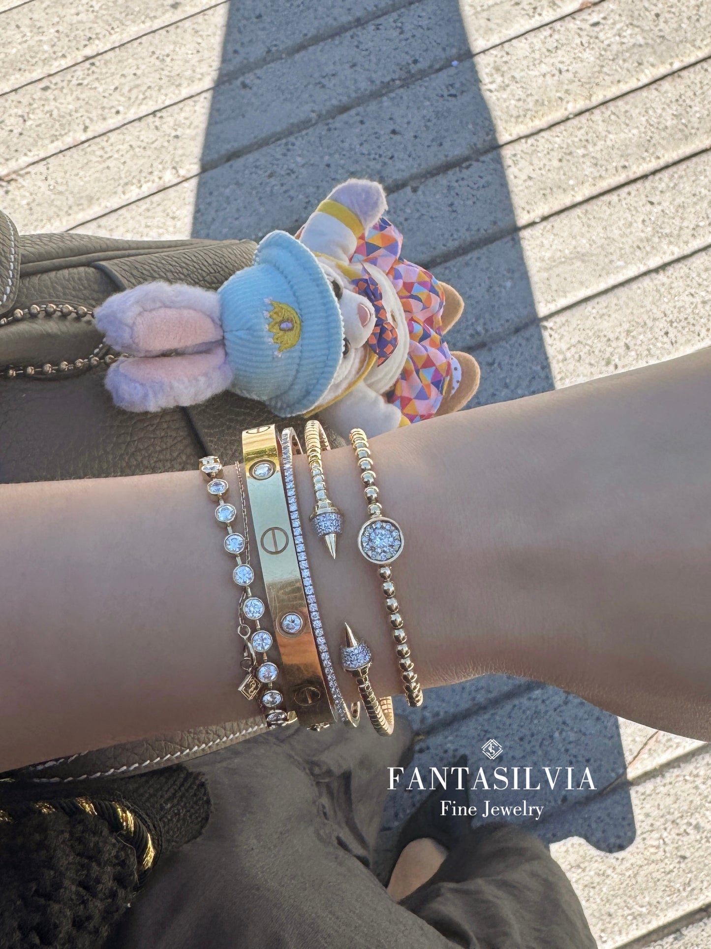 Bracelet extensible à bulles de diamant