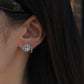 Natural Aquamarine & Diamond Stud Earrings Santa Maria Color Fantasilvia Jewelry
