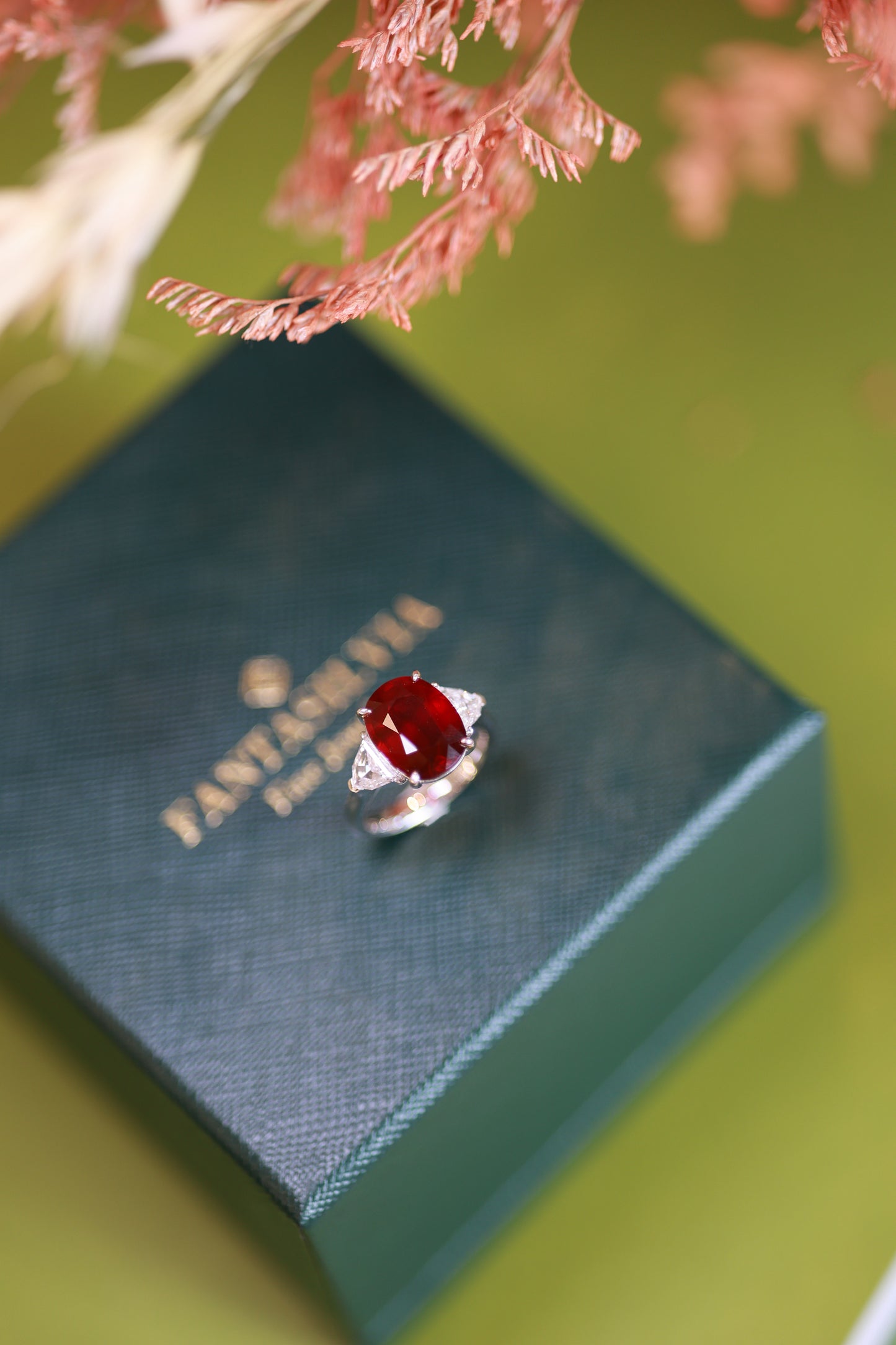 18K Crimson Flame Natural Ruby & Diamond Ring