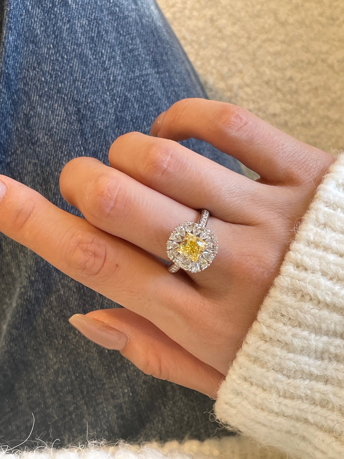 Fancy Intense Yellow Diamond Ring/Pendant