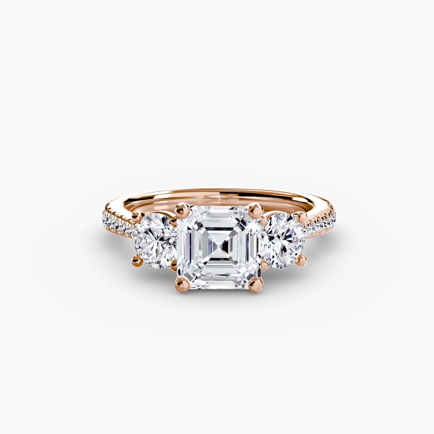 Three-Stone with Pavé Band Fantasilvia Jewelry
