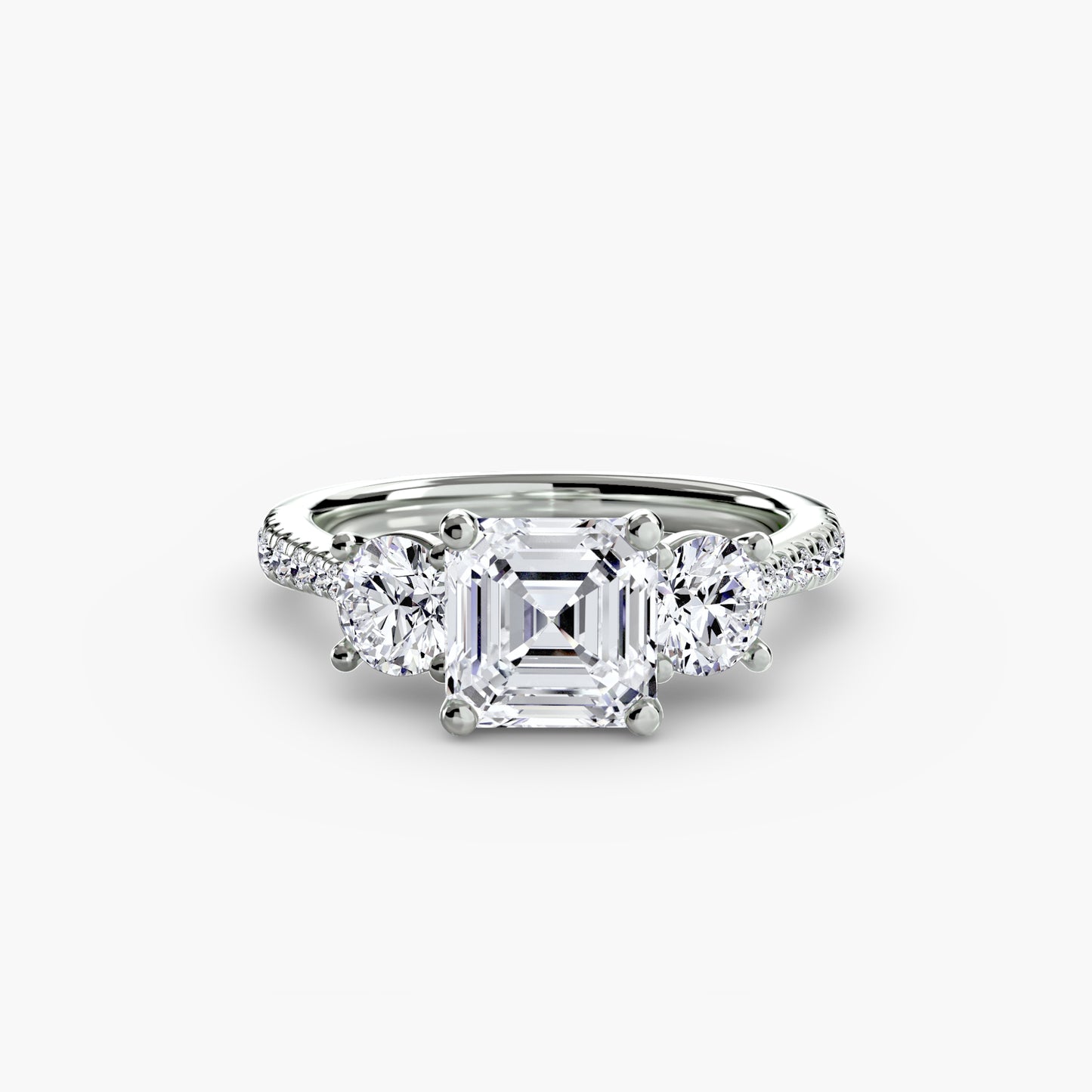 Three-Stone with Pavé Band Fantasilvia Jewelry