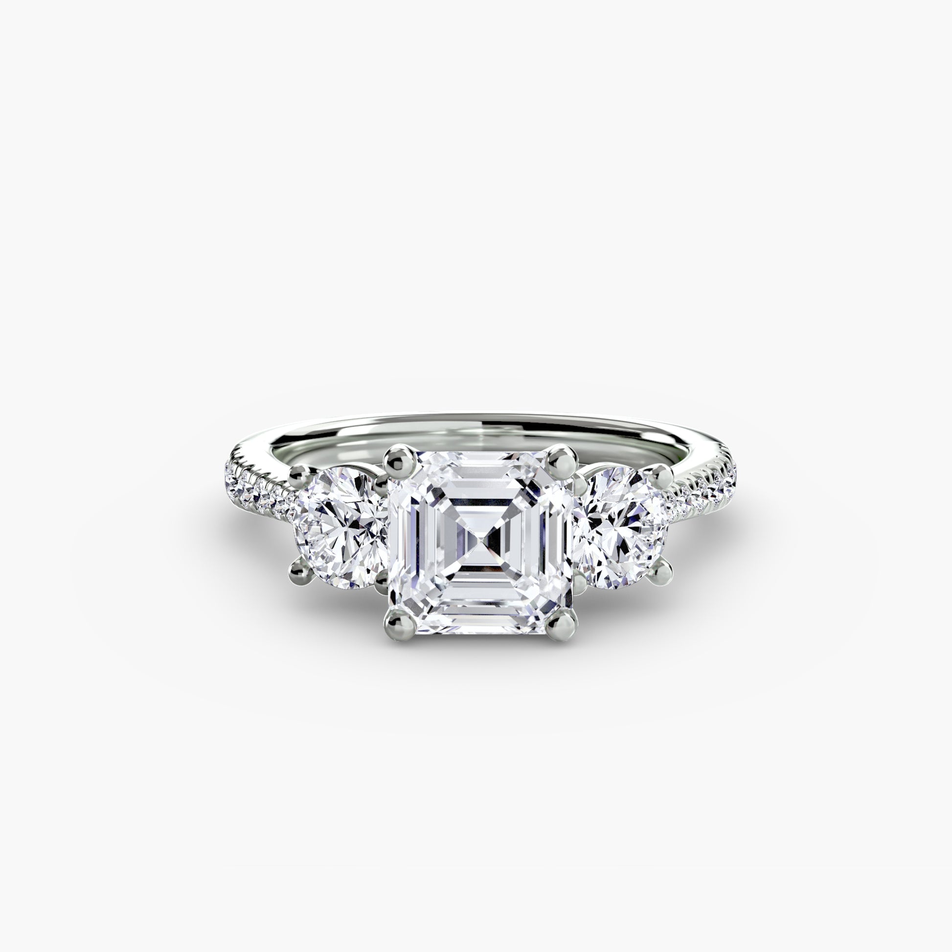 Three-Stone with Pavé Band Fantasilvia Jewelry