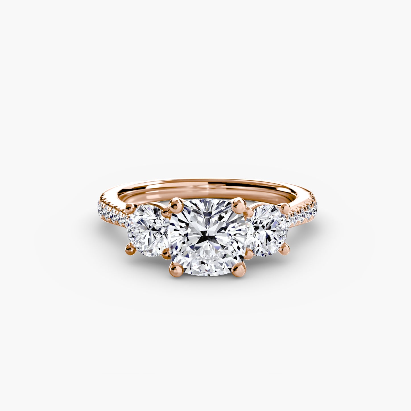 Three-Stone with Pavé Band Fantasilvia Jewelry