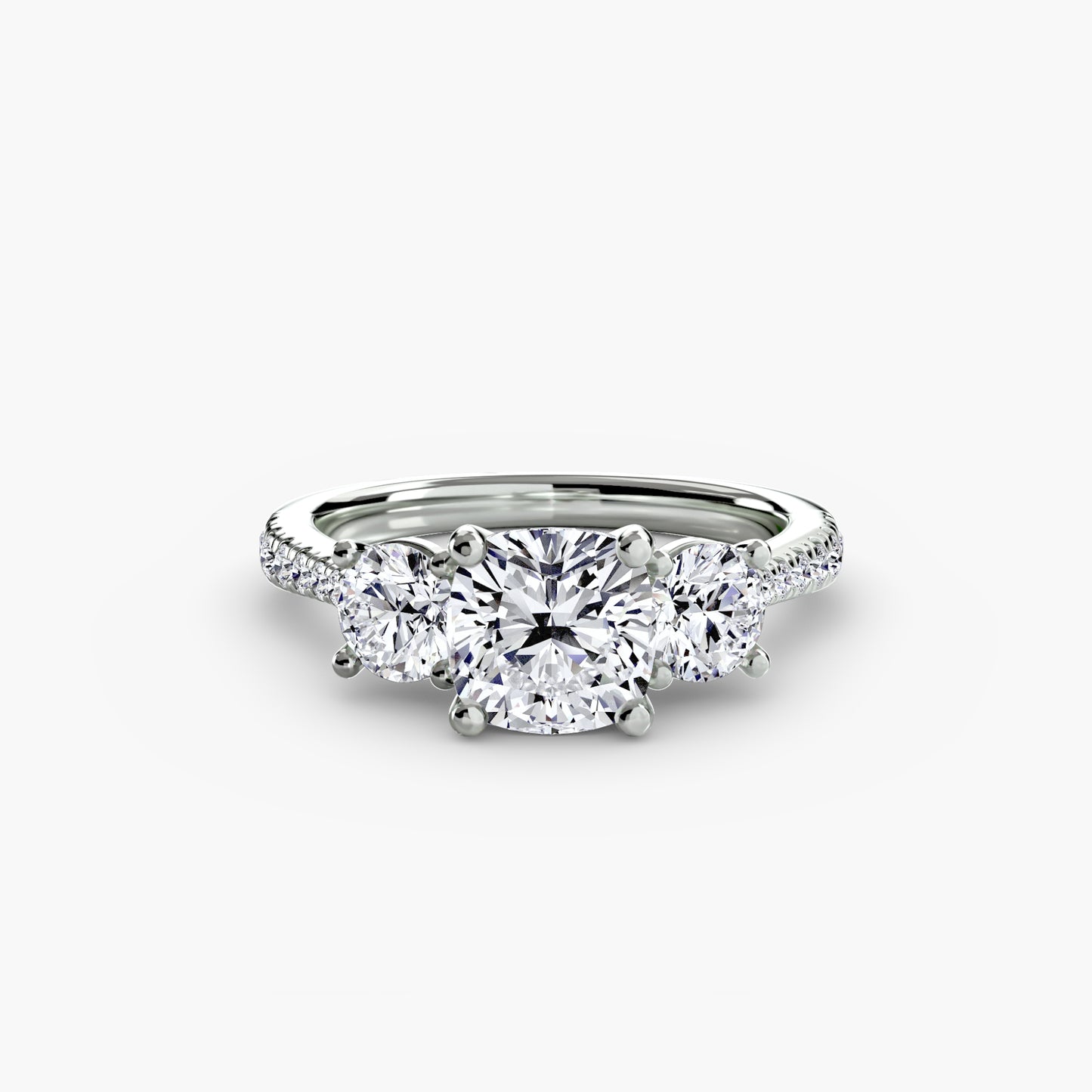Three-Stone with Pavé Band Fantasilvia Jewelry