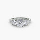 Three-Stone with Pavé Band Fantasilvia Jewelry