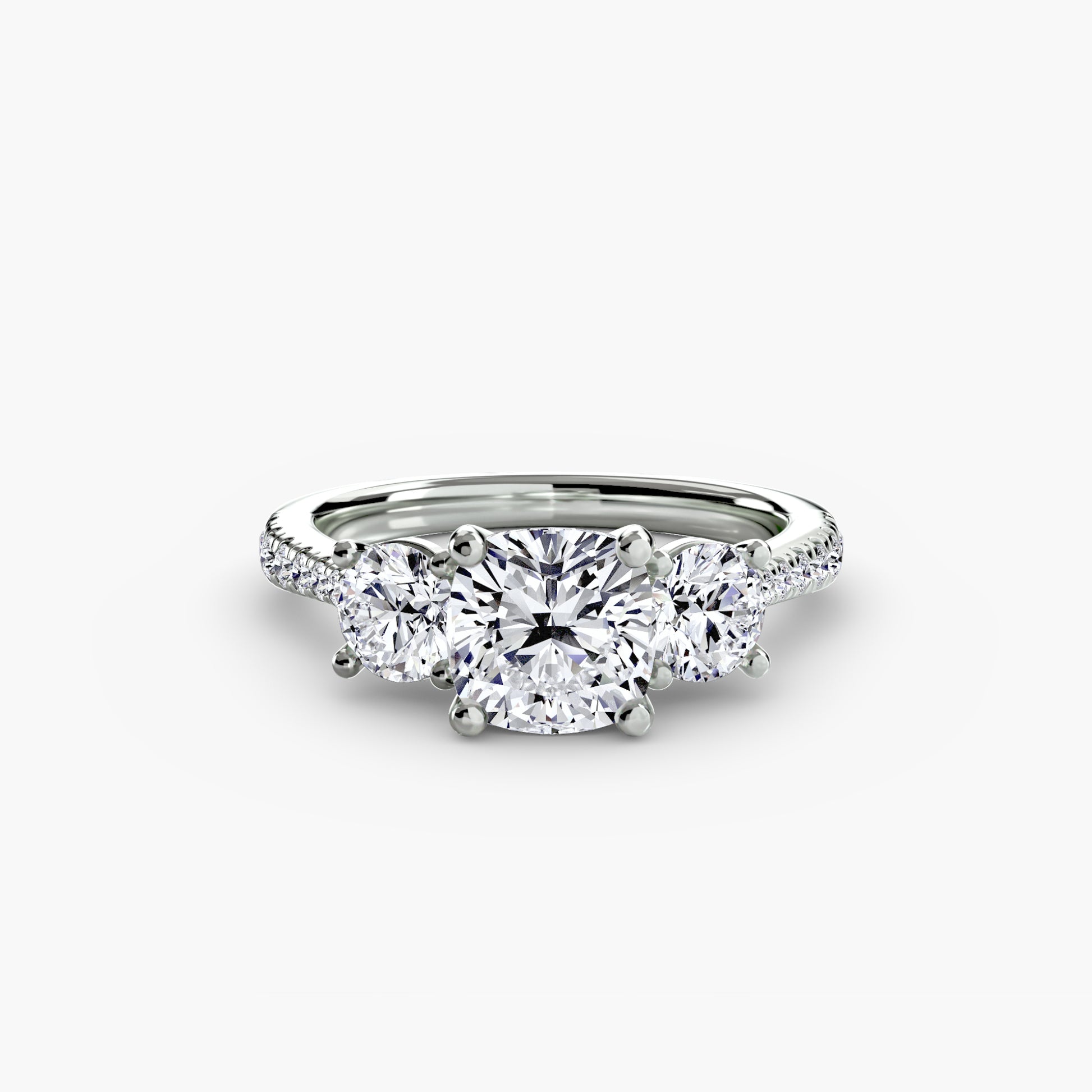 Three-Stone with Pavé Band Fantasilvia Jewelry