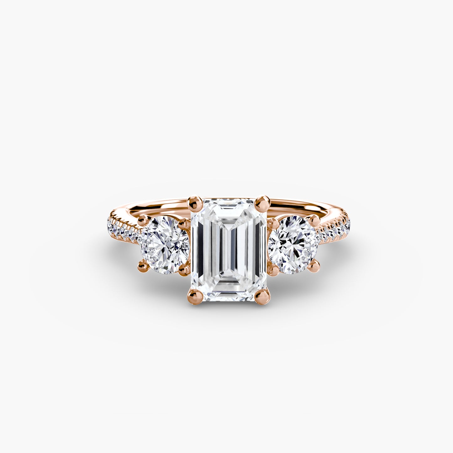 Three-Stone with Pavé Band Fantasilvia Jewelry