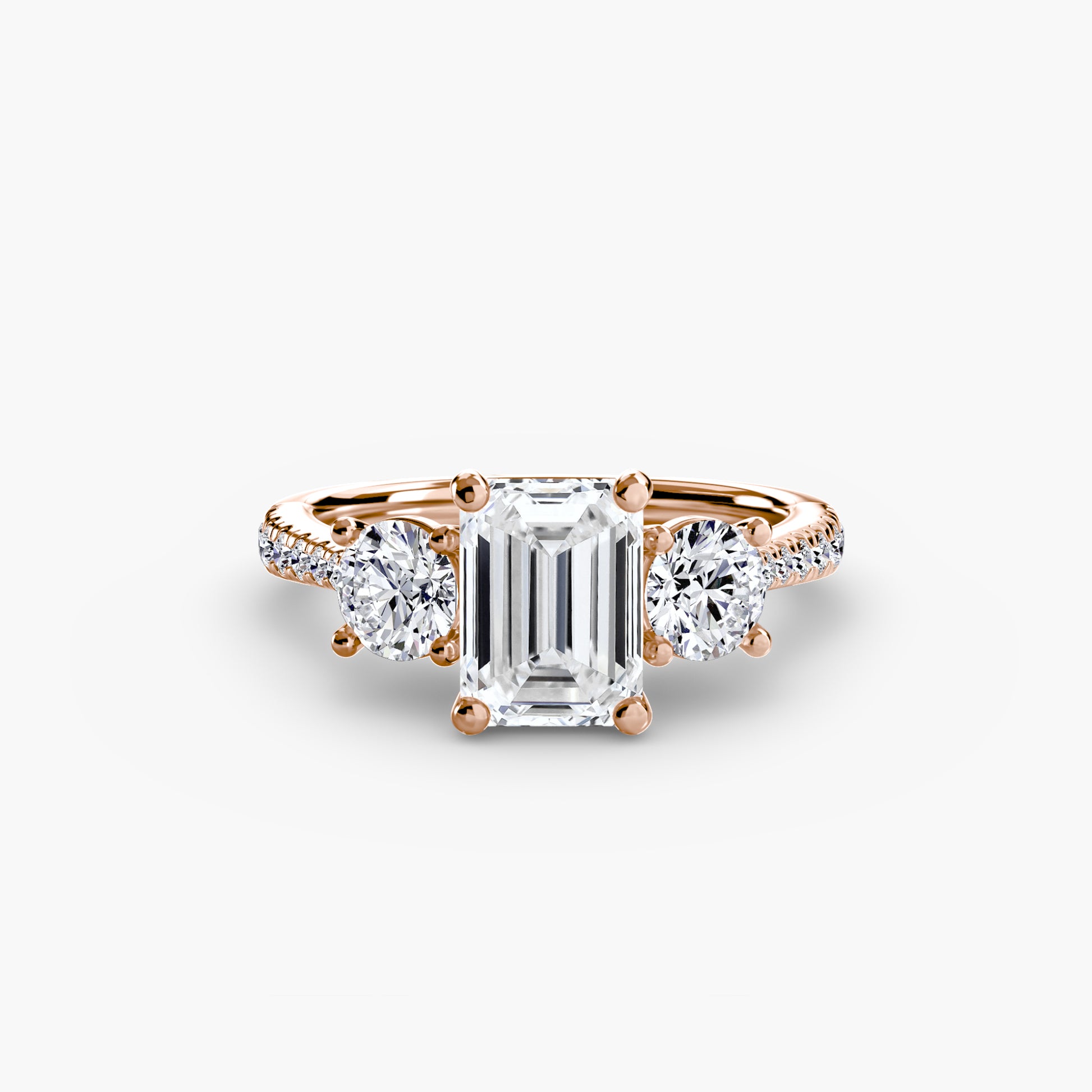 Three-Stone with Pavé Band Fantasilvia Jewelry