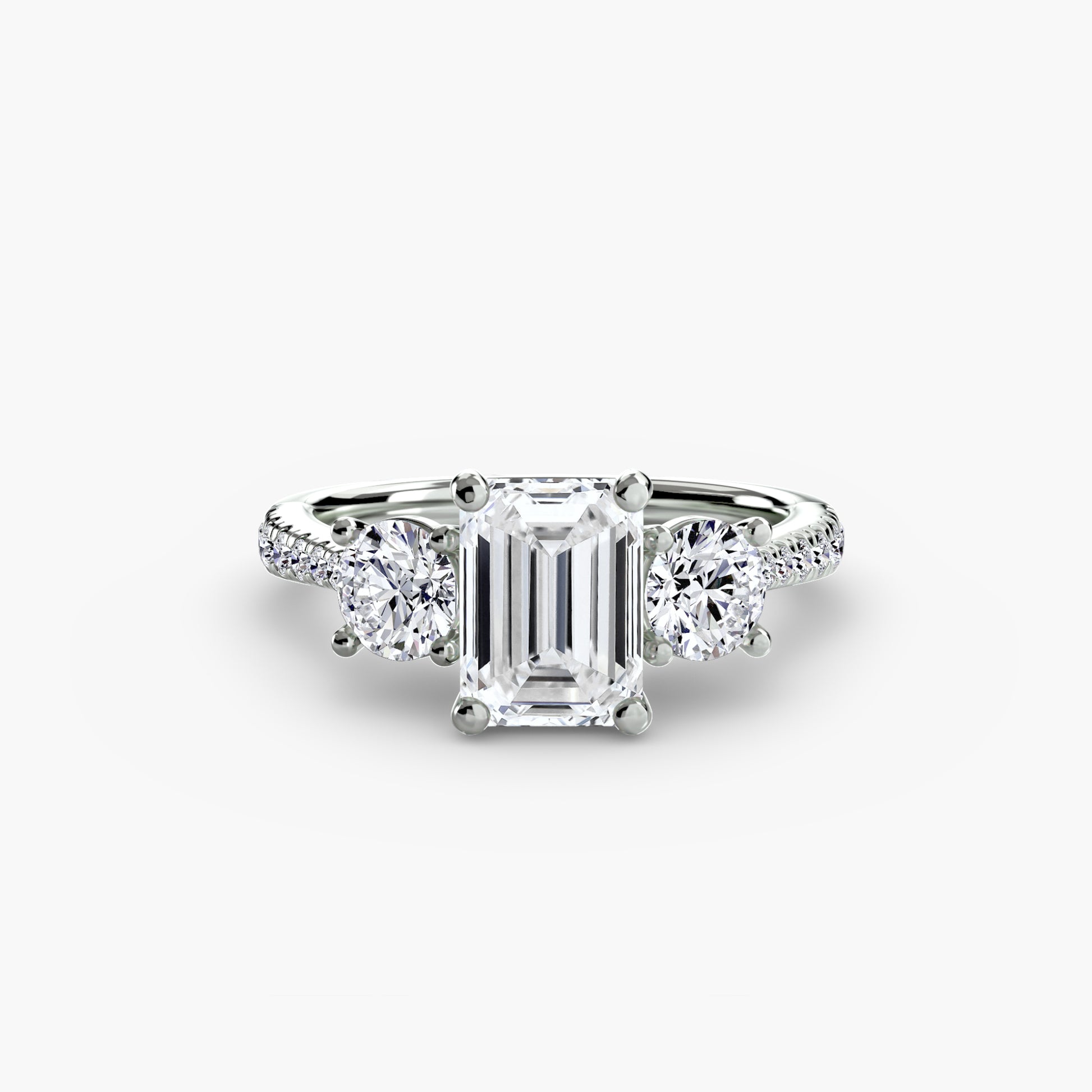 Three-Stone with Pavé Band Fantasilvia Jewelry