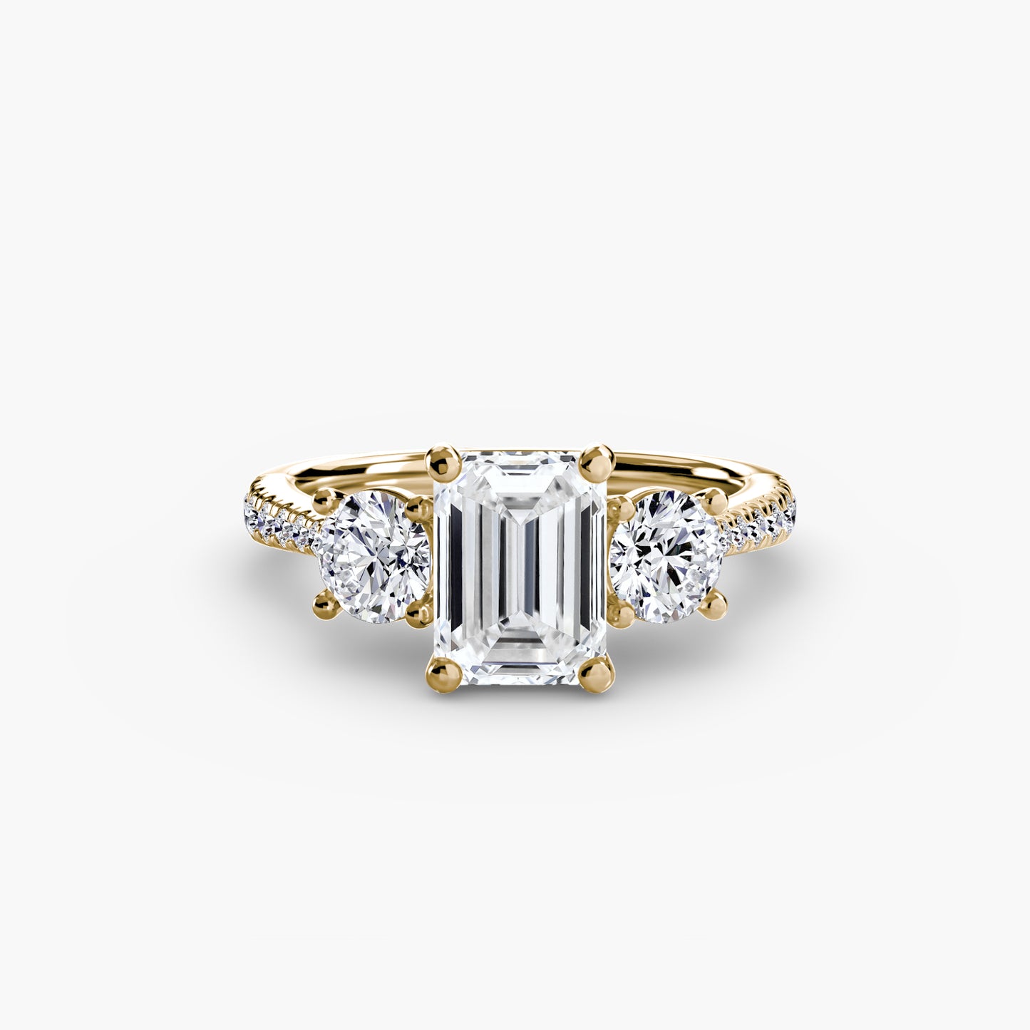 Three-Stone with Pavé Band Fantasilvia Jewelry