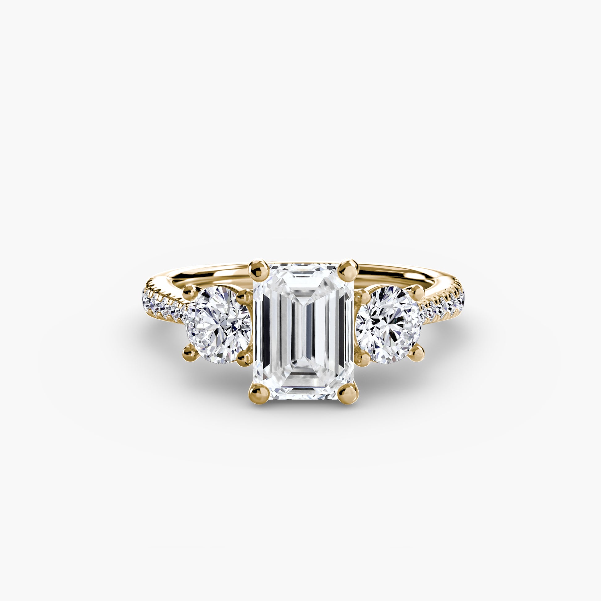 Three-Stone with Pavé Band Fantasilvia Jewelry