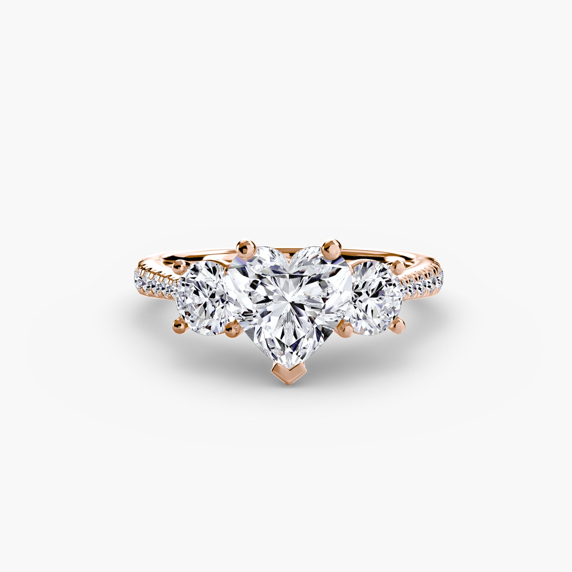 Three-Stone with Pavé Band Fantasilvia Jewelry