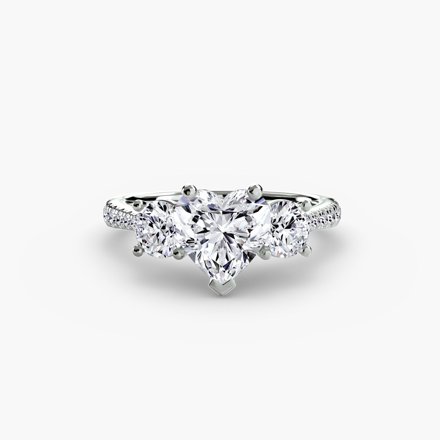 Three-Stone with Pavé Band Fantasilvia Jewelry