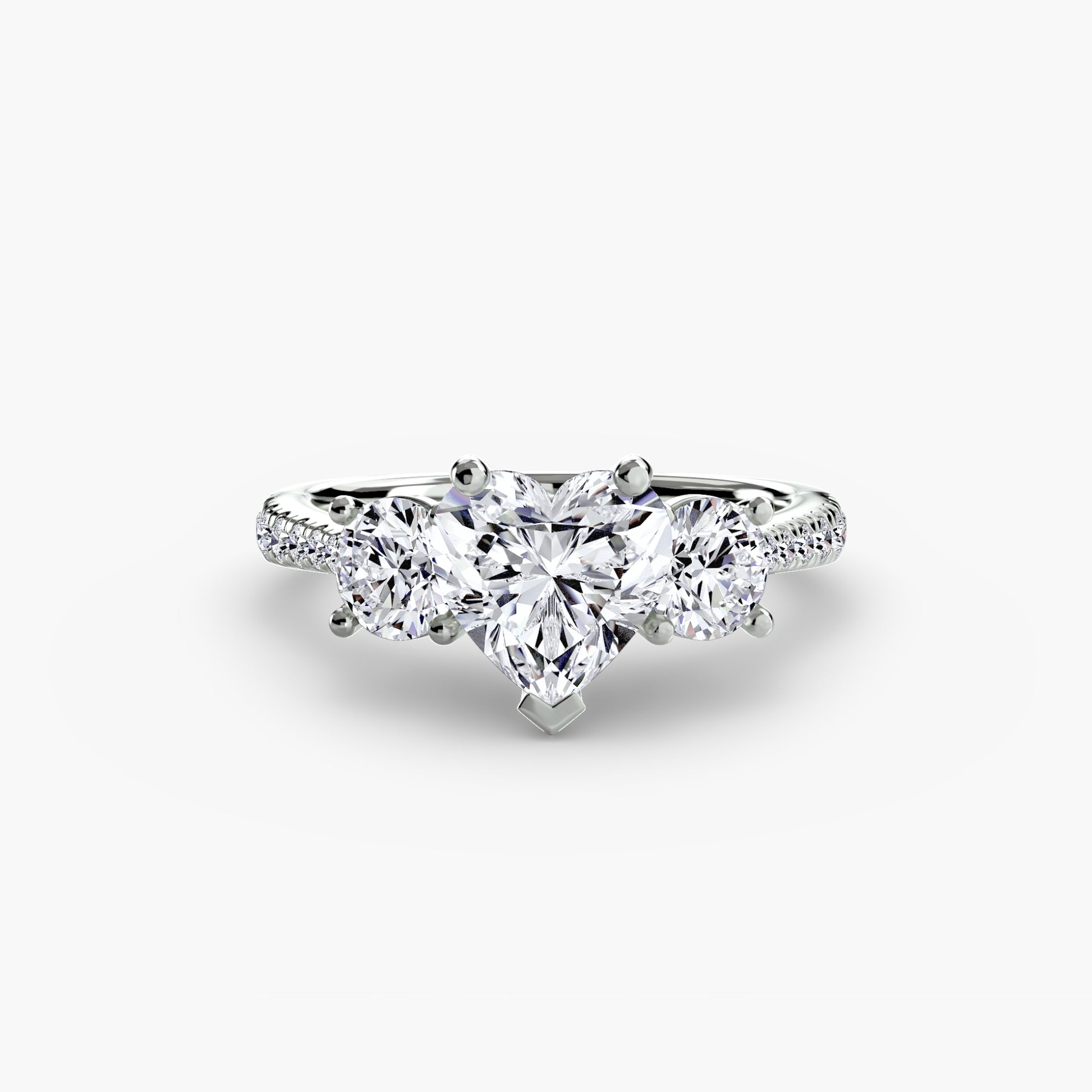 Three-Stone with Pavé Band Fantasilvia Jewelry