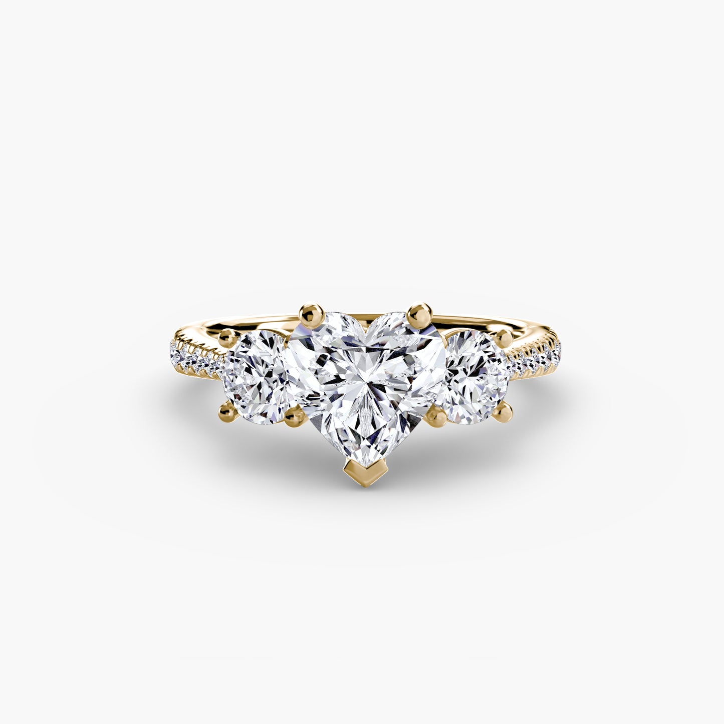 Three-Stone with Pavé Band Fantasilvia Jewelry