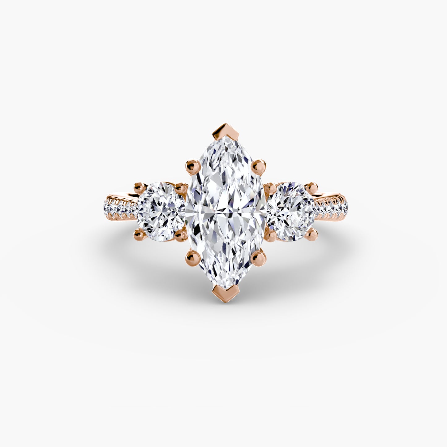 Three-Stone with Pavé Band Fantasilvia Jewelry