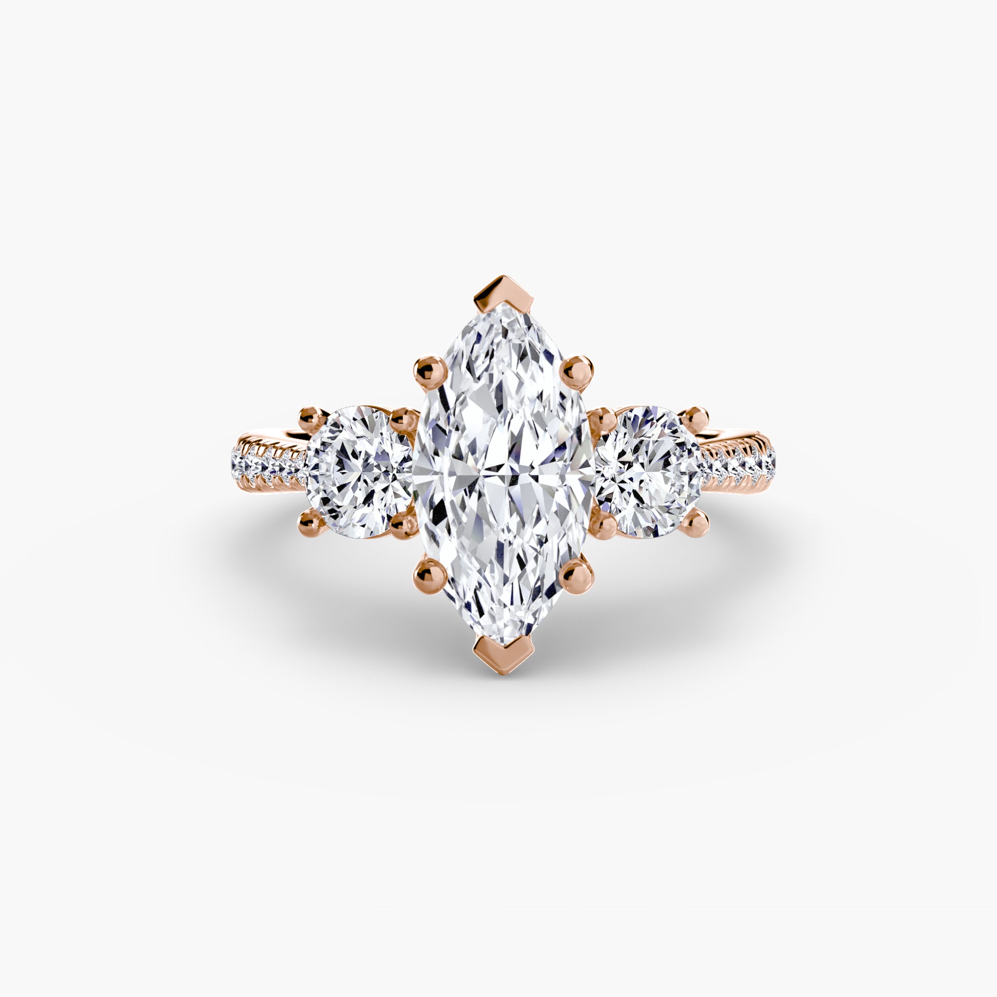 Three-Stone with Pavé Band Fantasilvia Jewelry