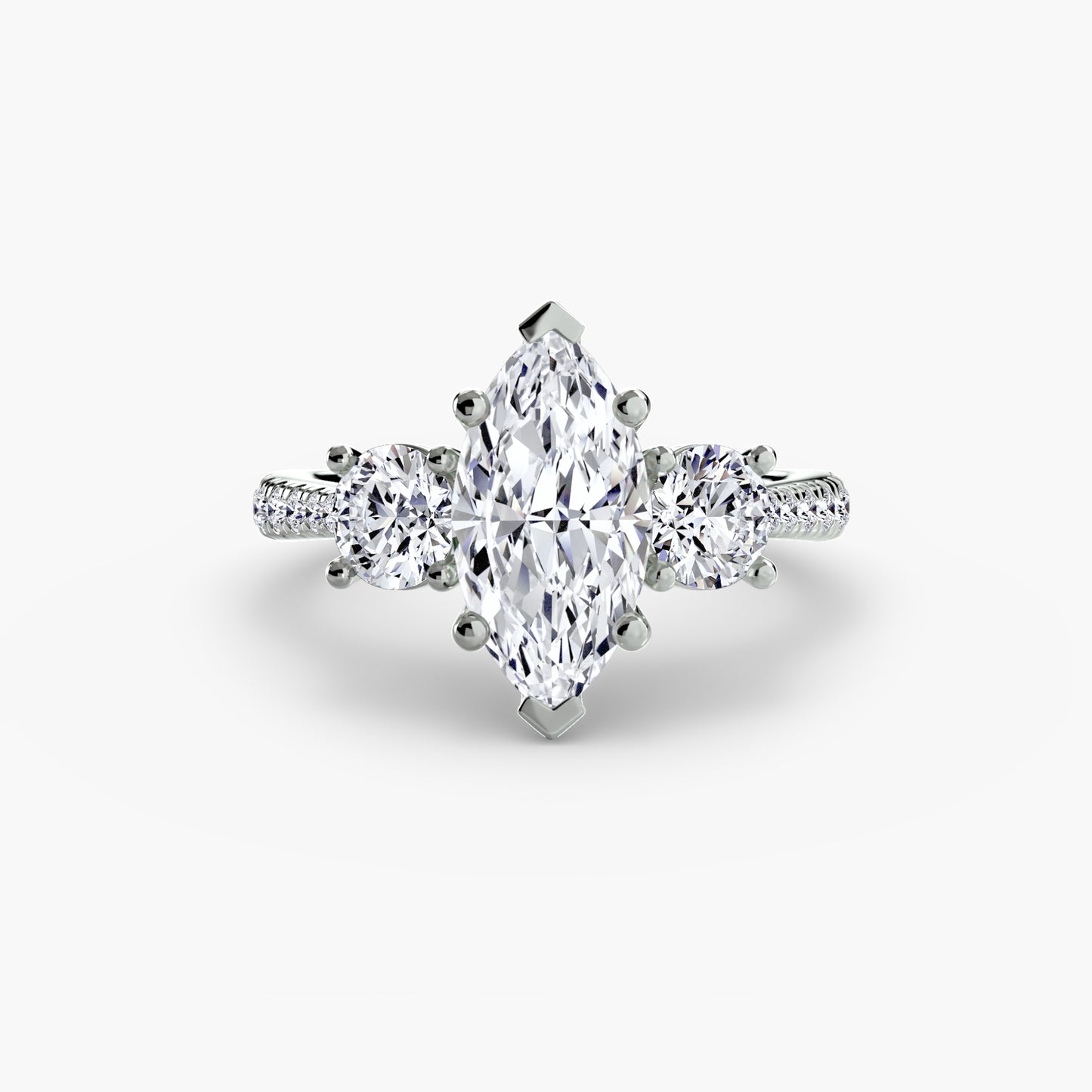 Three-Stone with Pavé Band Fantasilvia Jewelry