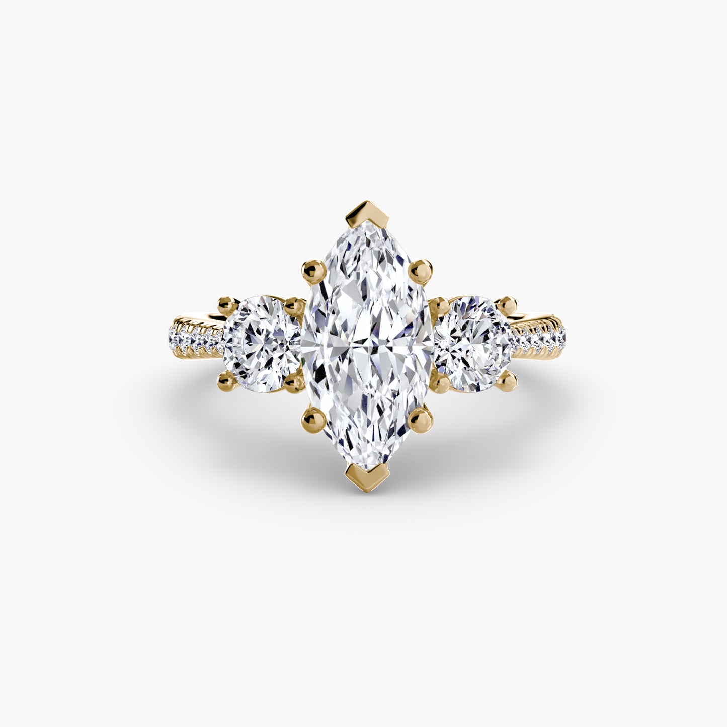 Three-Stone with Pavé Band Fantasilvia Jewelry
